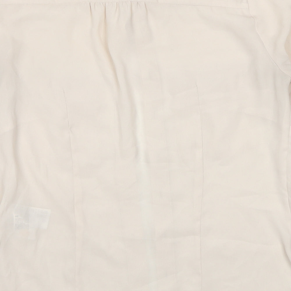 Womens UK Size 4 H&M Beige Basic Button-Up