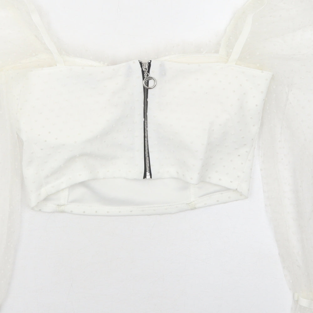 Womens UK Size M Cameo Rose White Basic Blouse
