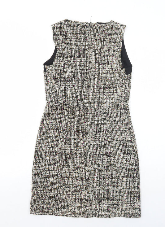 FOREVER 21 Womens Multicoloured Geometric Polyester A-Line Size XS Round Neck Zip
