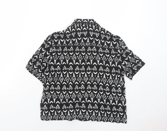 Womens UK Size 6 H&M Black Basic Button-Up