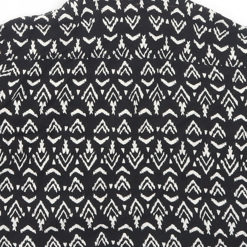 Womens UK Size 6 H&M Black Basic Button-Up