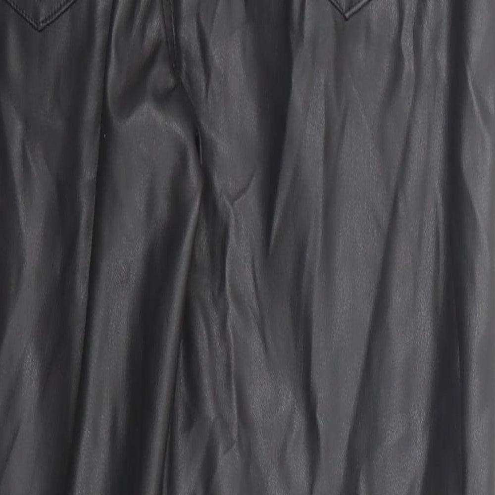 New Look Womens Black Polyester Dress Pants Trousers Size 10 Regular Zip