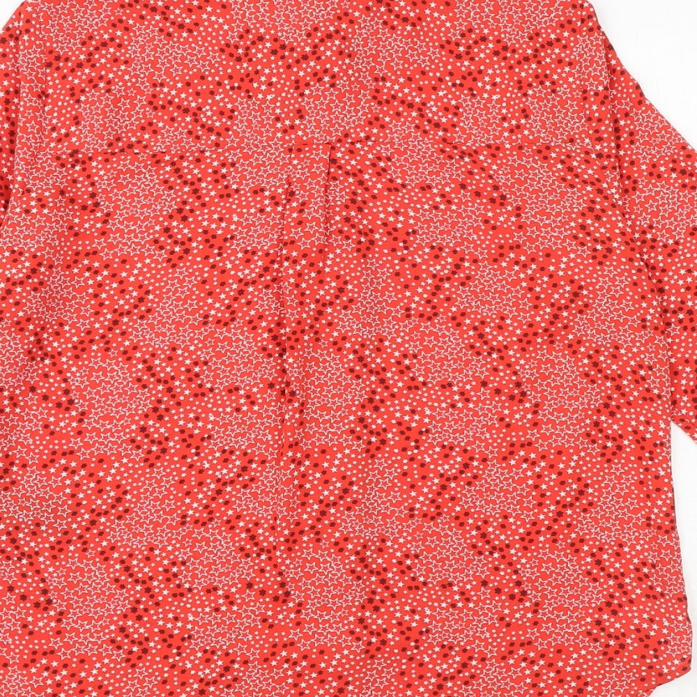 Womens UK Size 6 Marks and Spencer Red Basic Button-Up