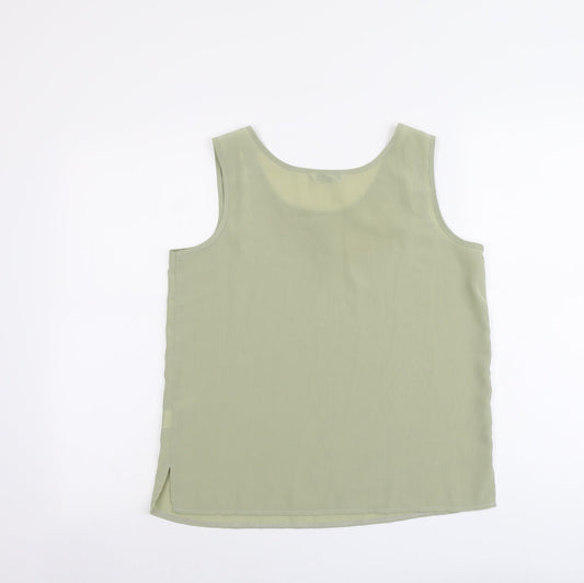 Berkertex Womens Green Polyester Basic Tank Size 12 Round Neck