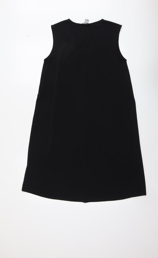 H&M Womens Black Polyester Shift Size S Round Neck Pullover