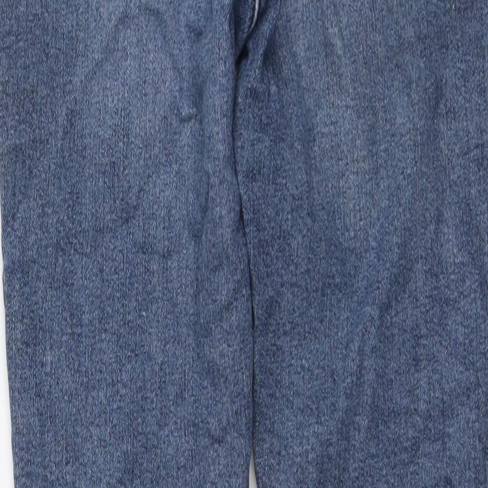 NEXT Womens Blue Cotton Skinny Jeans Size 12 L28 in Regular Button