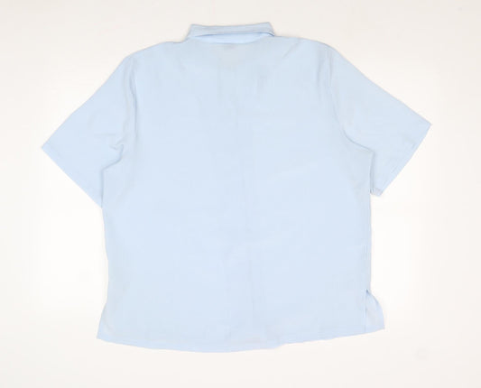 Womens UK Size 16 Damart Blue Basic Button-Up