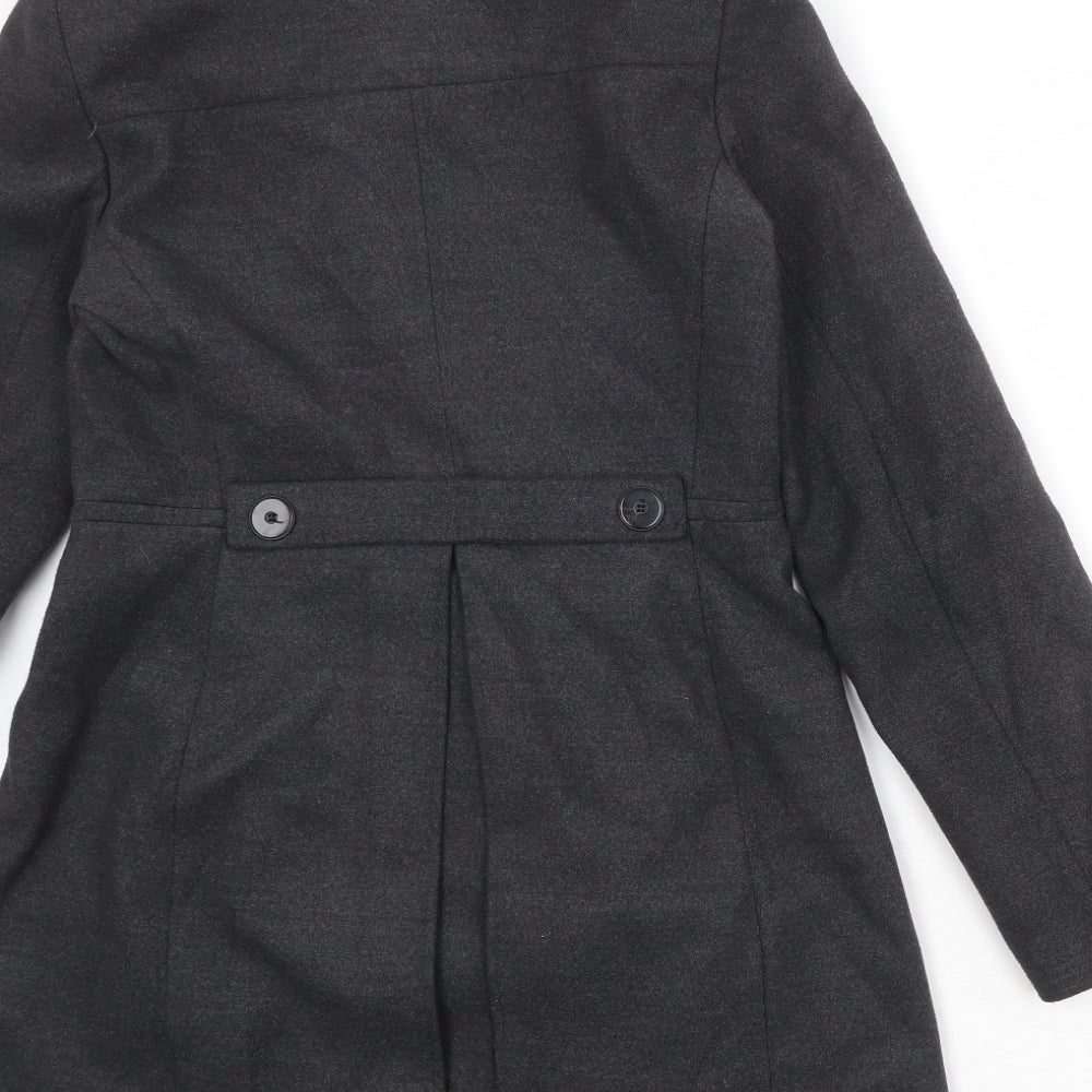 Womens UK Size M Zara Black Overcoat
