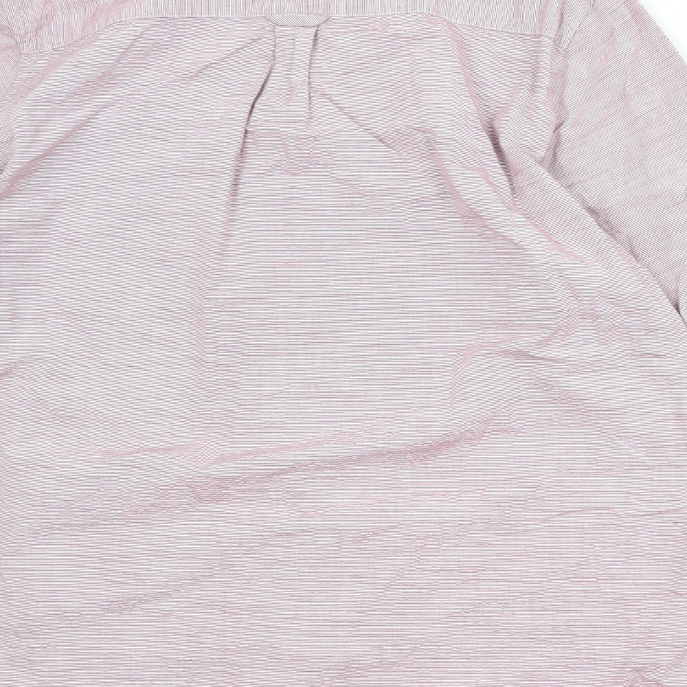 Mens UK Size L Maine Pink Button-Up Long Sleeve Casual Shirt