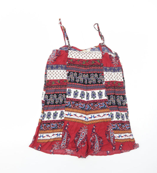 Staring at Stars Womens Red Paisley Viscose Playsuit One-Piece Size M Pullover