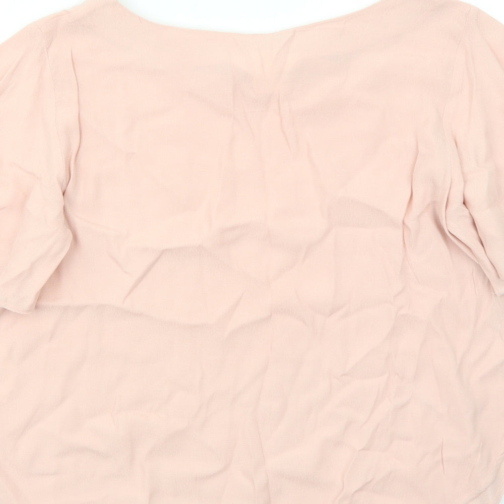 Womens UK Size 6 H&M Pink Basic T-Shirt