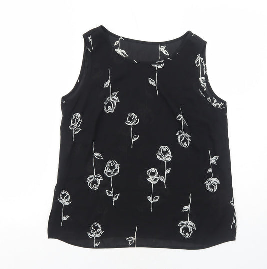 Womens UK Size 12 C&A Black Basic Tank