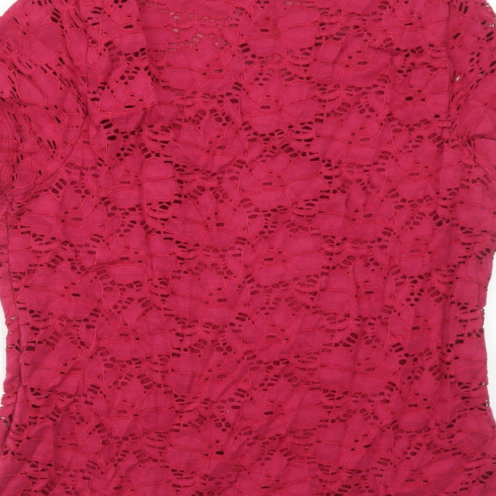 Womens UK Size XL Planet Red Basic T-Shirt