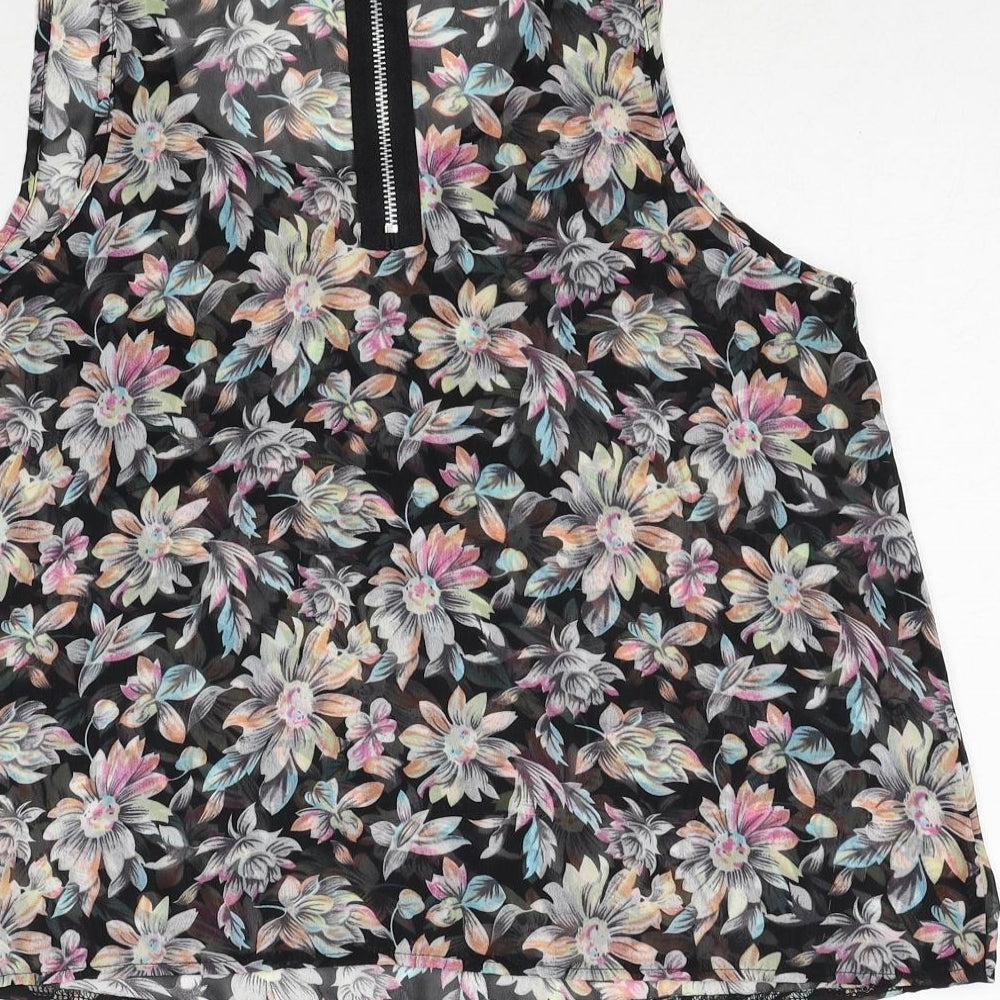 Womens UK Size 10 Cameo Rose Multicoloured Basic Tank