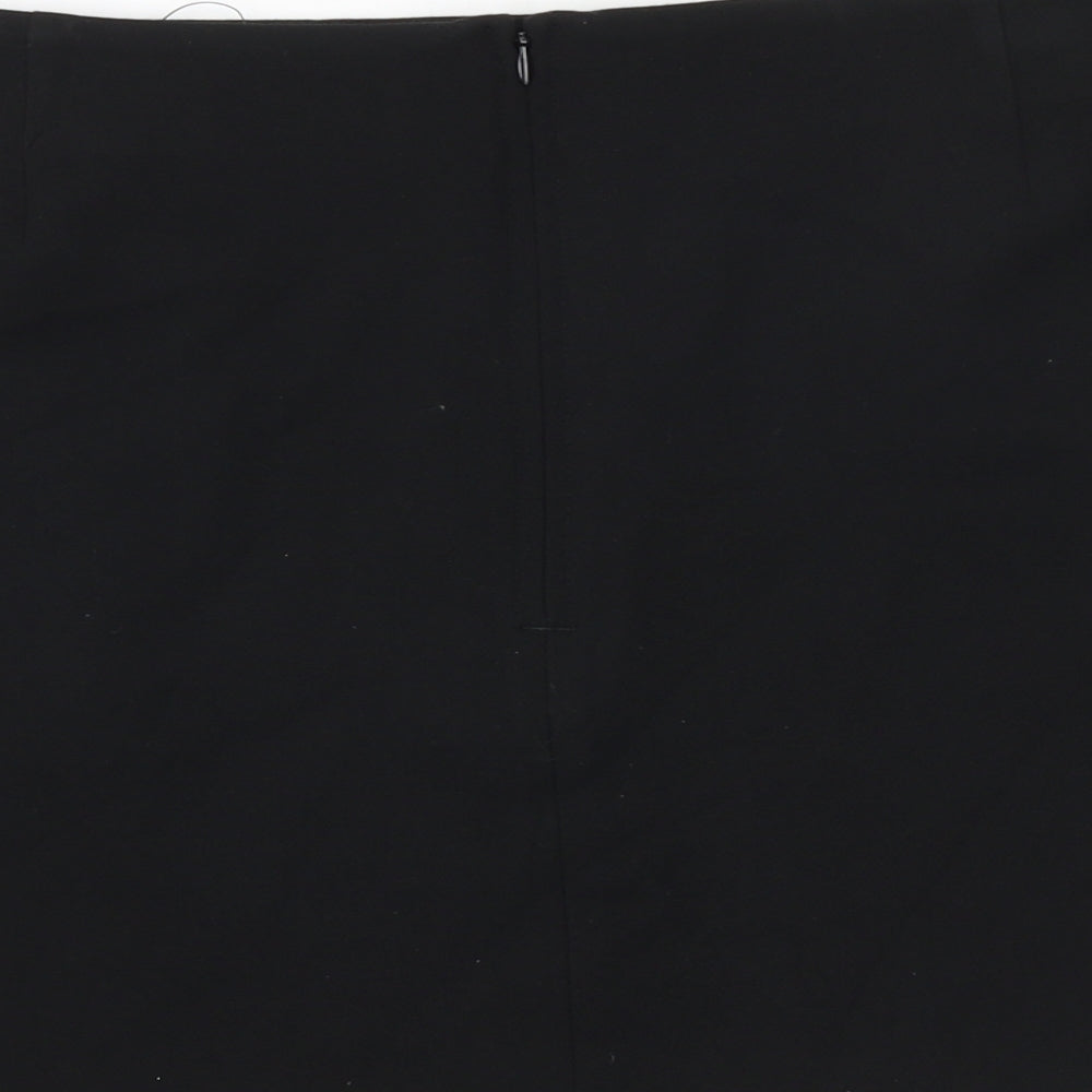 Marks and Spencer Womens Black Polyester A-Line Skirt Size 20 Zip