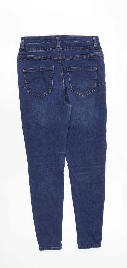 New Look Womens Blue Cotton Skinny Jeans Size 8 Regular Zip