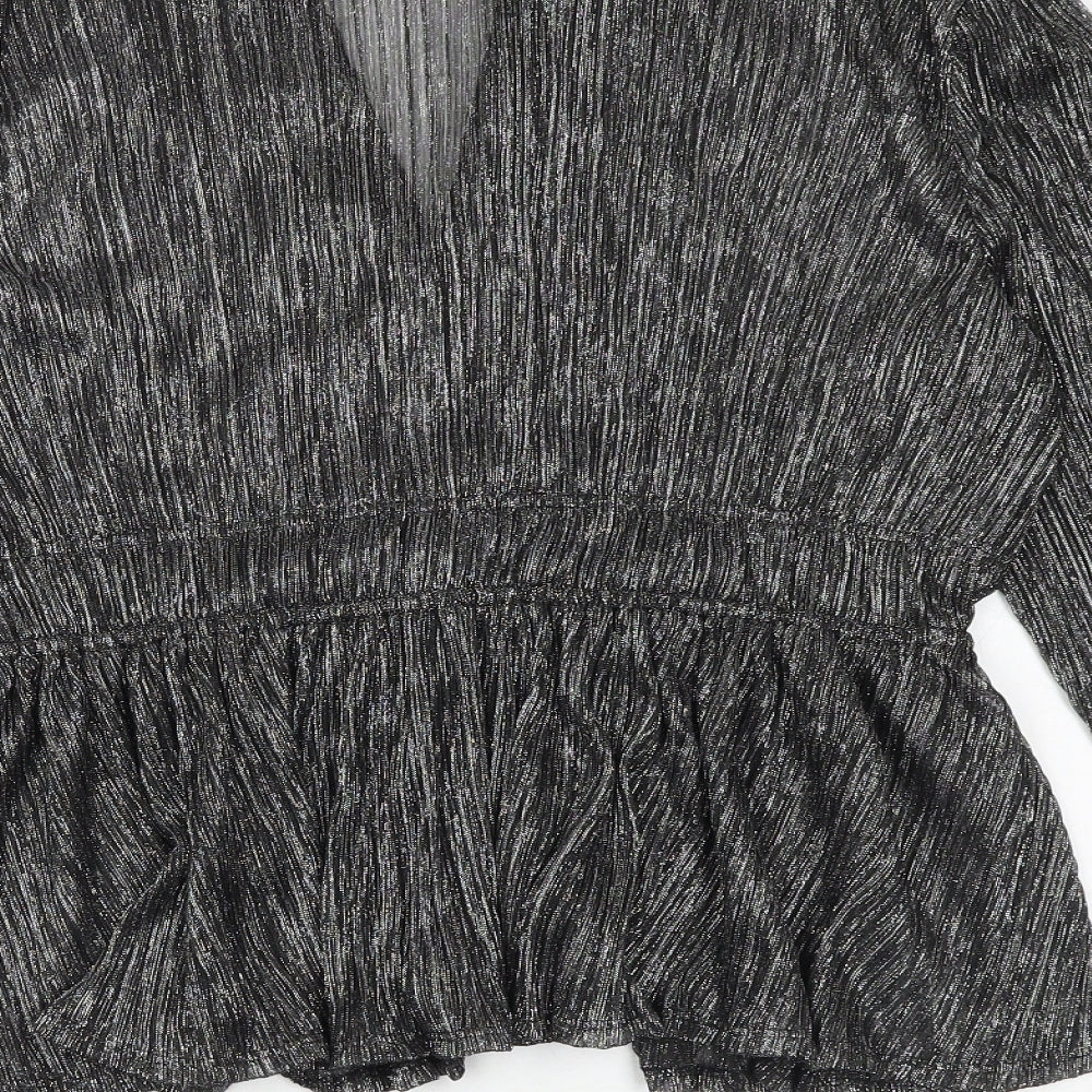 Womens UK Size 12 Marks and Spencer Silver Basic Blouse