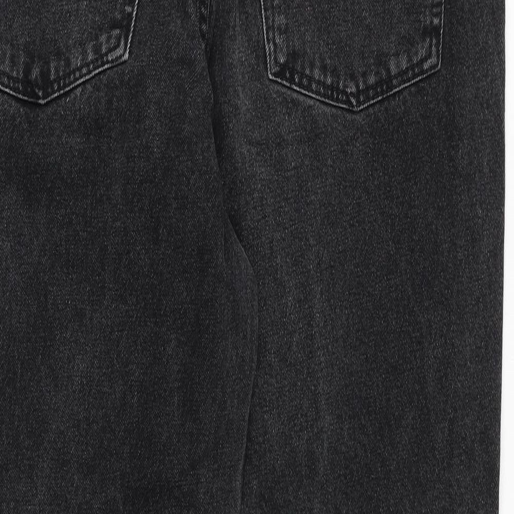 Topshop Womens Black Cotton Tapered Jeans Size 30 in Regular Zip