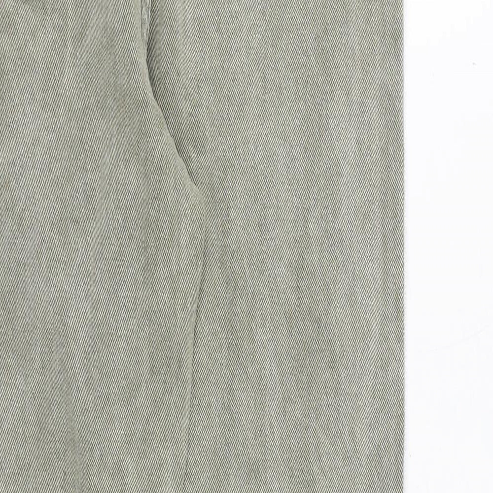 Boohoo Womens Green Cotton Skinny Jeans Size 10 Regular Zip