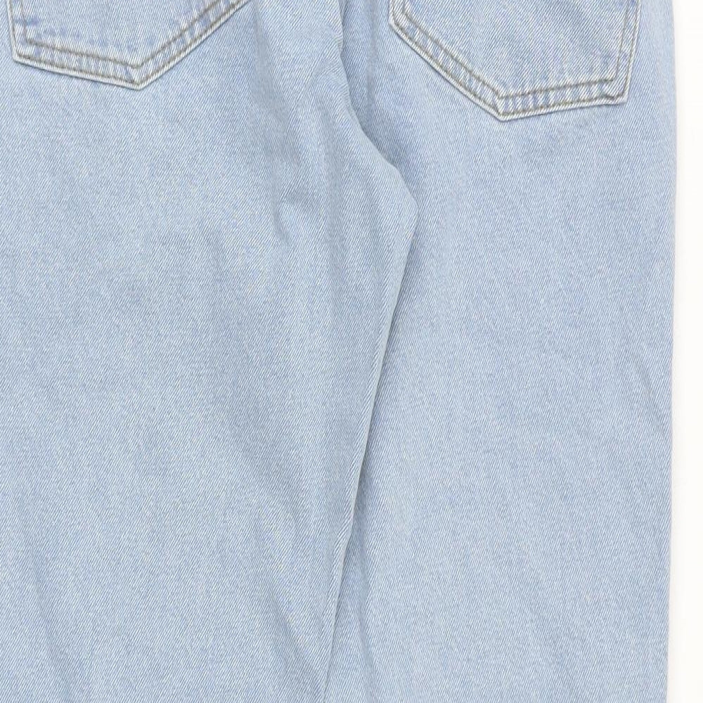 ASOS Womens Blue Cotton Straight Jeans Size 32 in Regular Zip