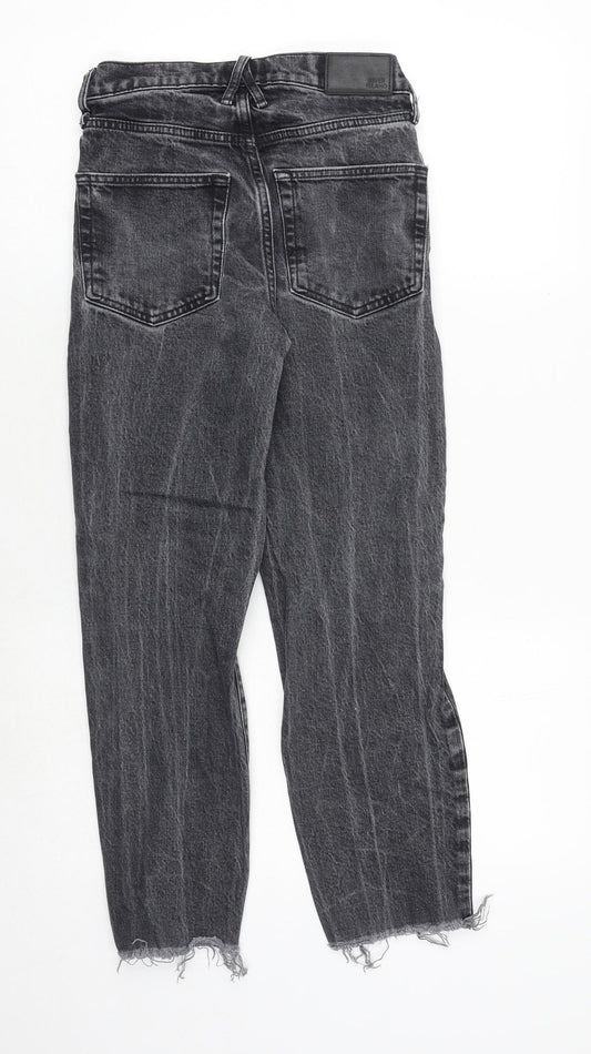 River Island Womens Grey Cotton Straight Jeans Size 6 Regular Zip