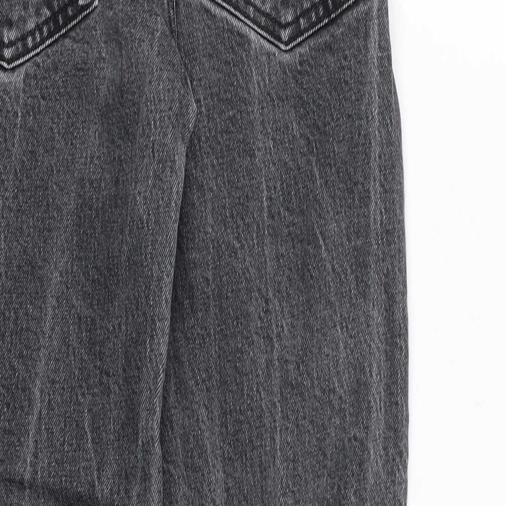 River Island Womens Grey Cotton Straight Jeans Size 6 Regular Zip