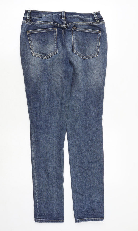 NEXT Womens Blue Cotton Capri Jeans Size 6 Regular Zip