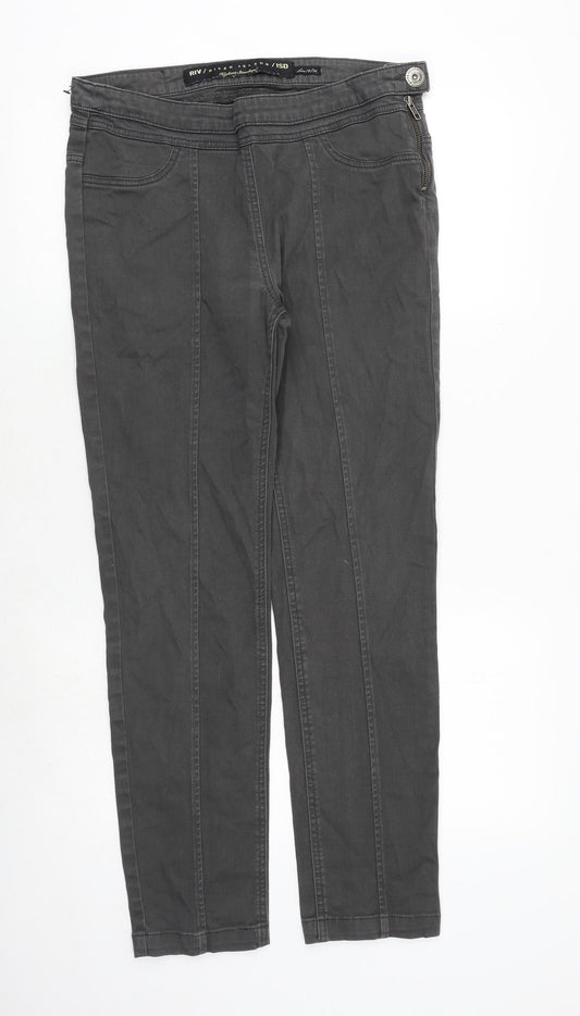 Womens UK Size 12 River Island Regular Fit Straight Grey Jeans
