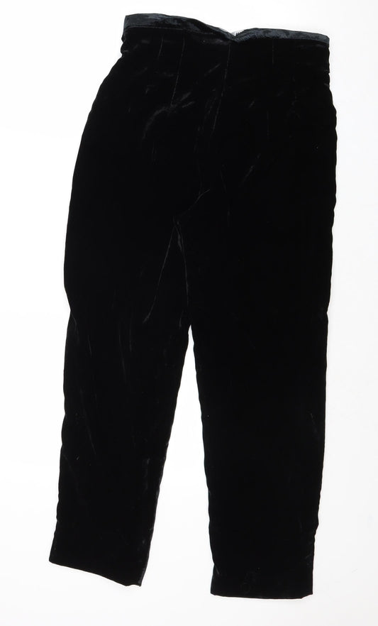 Womens UK Size S Zara Regular Fit Black Trousers