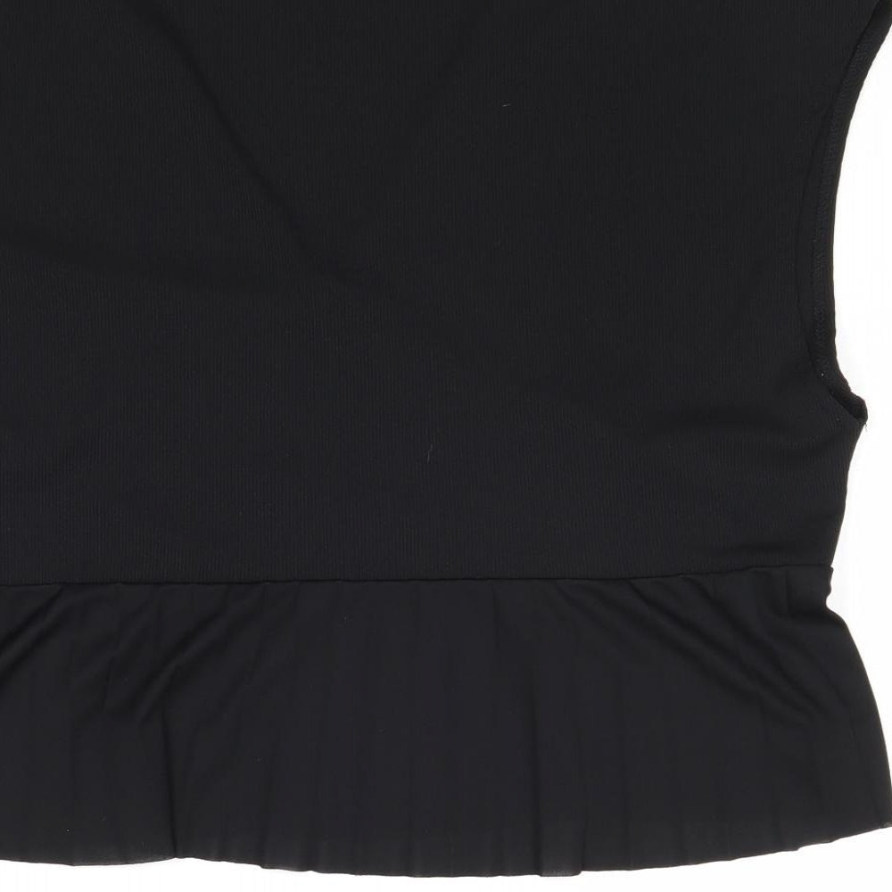 Womens UK Size L Zara Black Basic Blouse