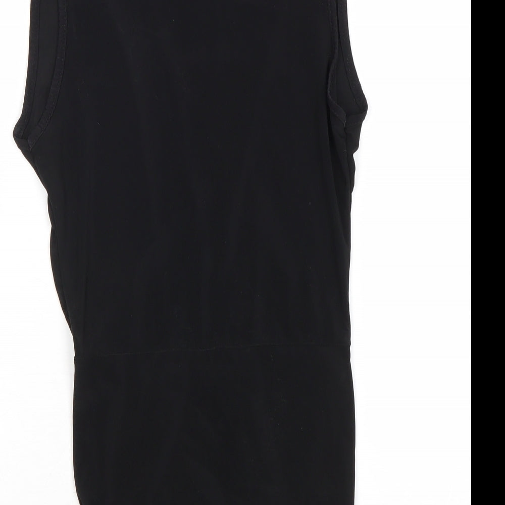 Boohoo Womens Black Polyester Bodysuit One-Piece Size 8 Snap