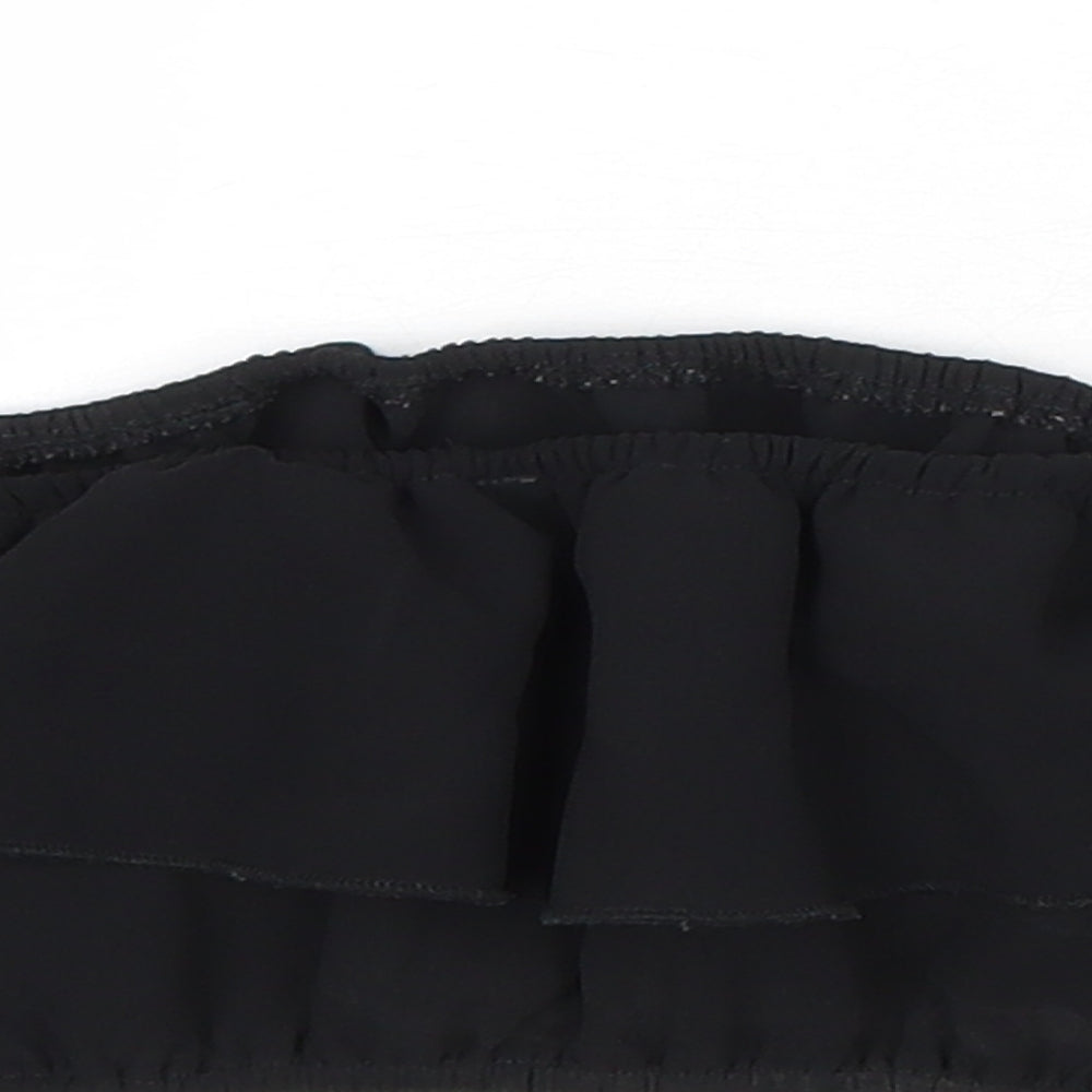 Womens UK Size 4 PRETTYLITTLETHING Black Cropped Tank