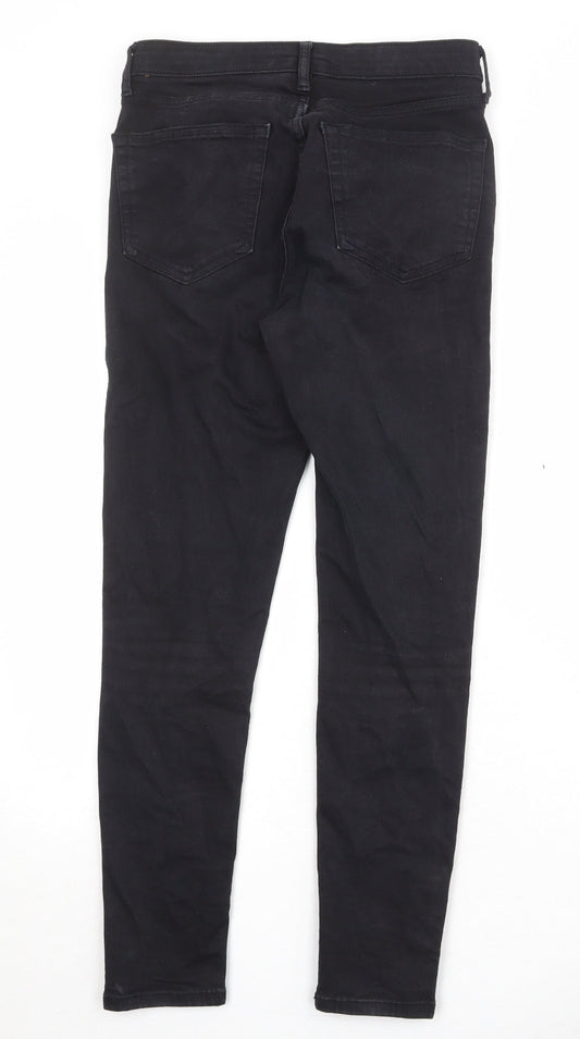 Topshop Womens Black Cotton Skinny Jeans Size 28 Regular Zip