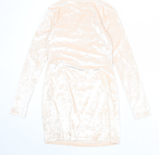 PRETTYLITTLETHING Womens Pink Polyester Mini Size 10 Round Neck Pullover