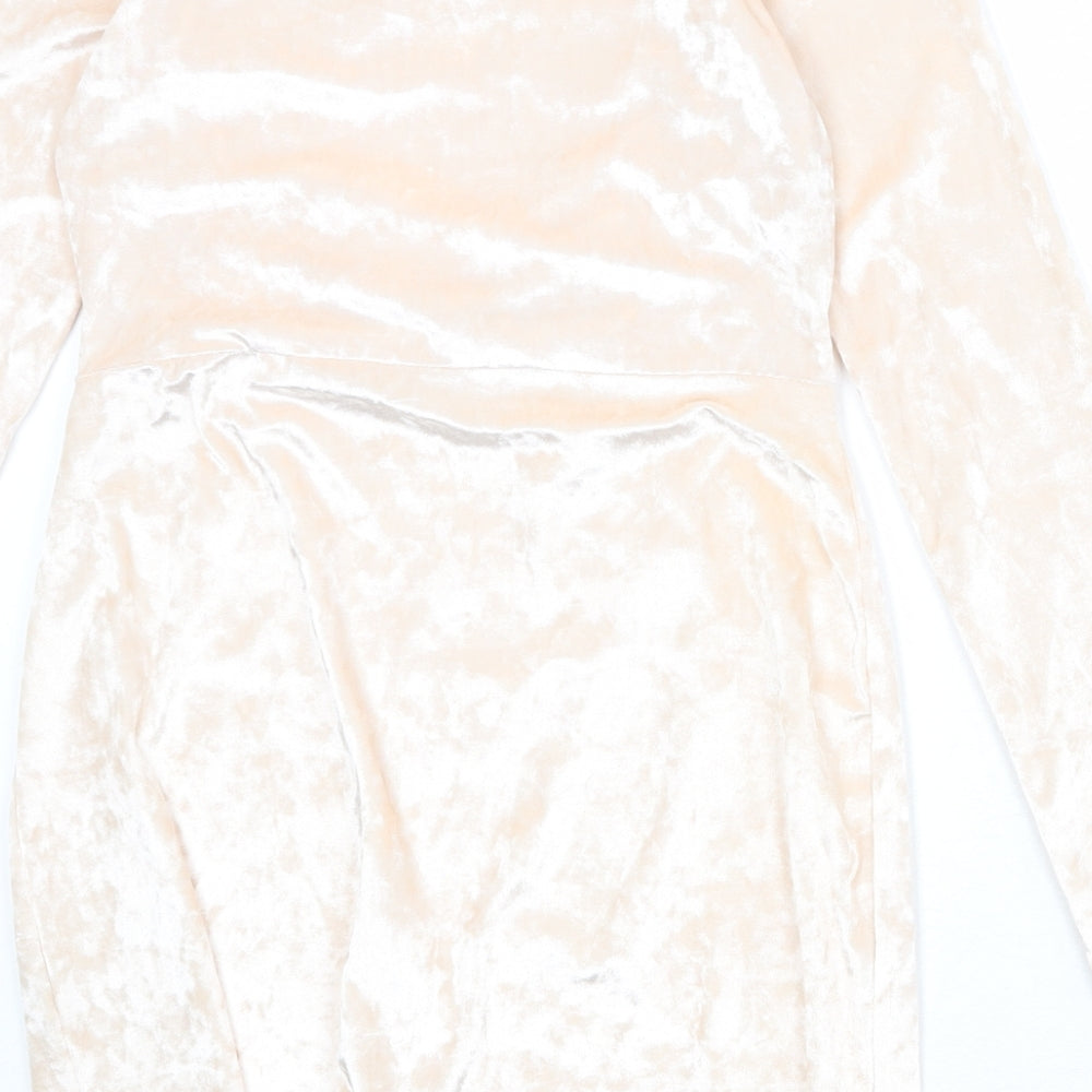 PRETTYLITTLETHING Womens Pink Polyester Mini Size 10 Round Neck Pullover