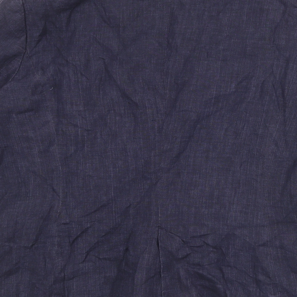 Zara Womens Blue Polyester Jacket Blazer Size XL