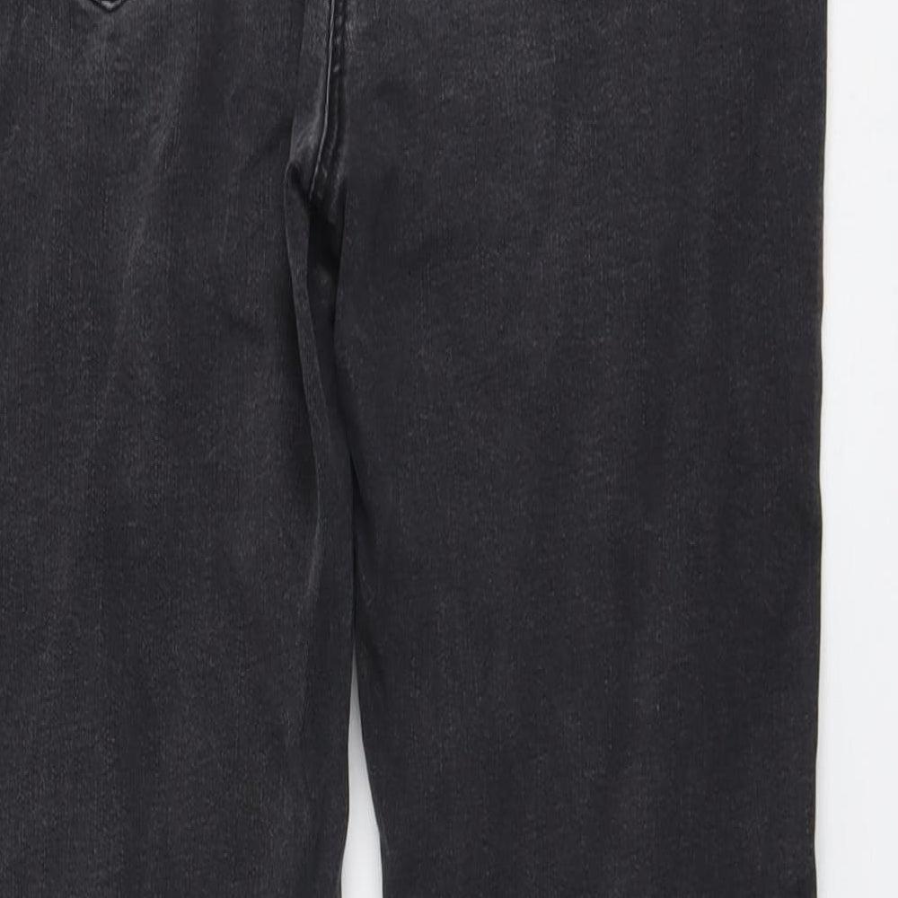 M&Co Womens Grey Cotton Straight Jeans Size 10 L30 in Regular Button