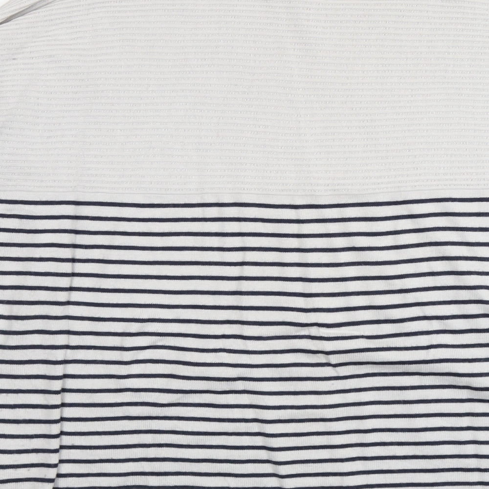 Linea Womens Grey Round Neck Striped Viscose Pullover Jumper Size XL