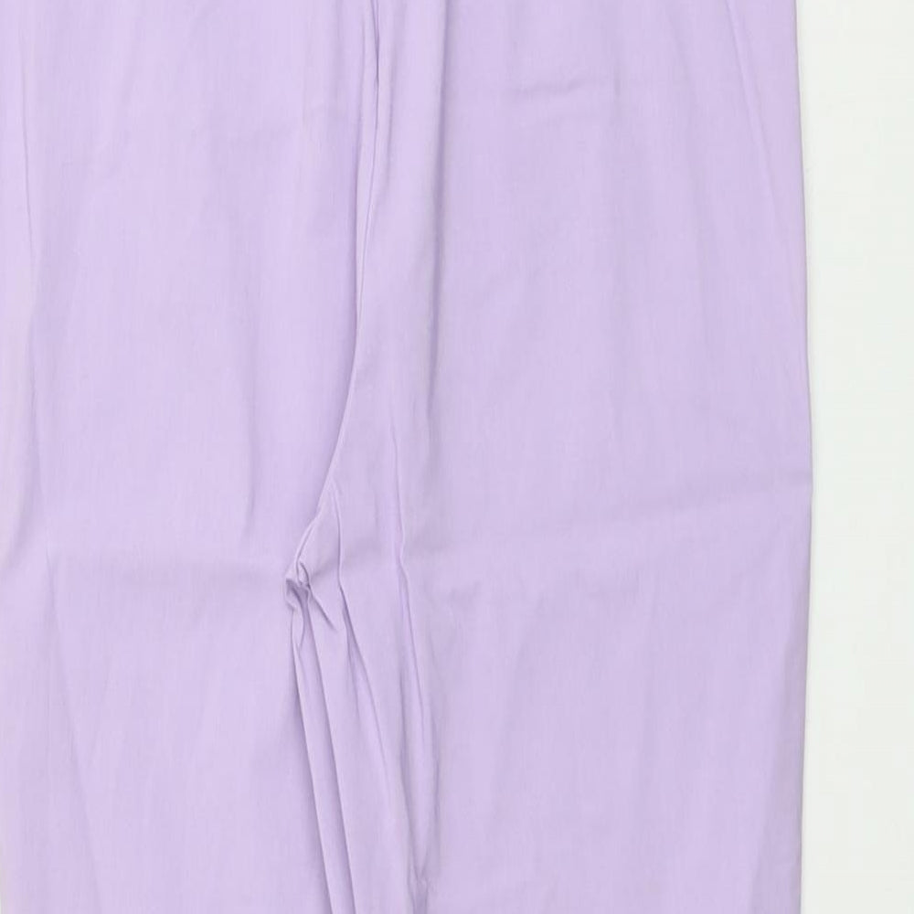 Womens UK Size 12 Classic Regular Fit Purple Trousers