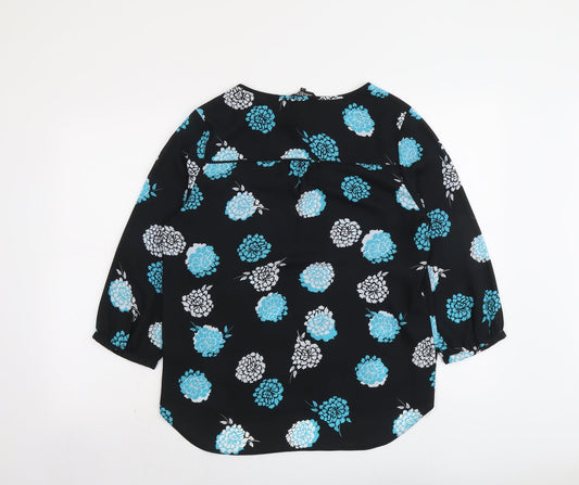 Womens UK Size 12 Debenhams Black Basic Blouse
