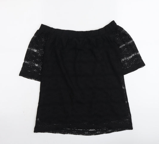 Womens UK Size 8 Dorothy Perkins Black Basic Blouse