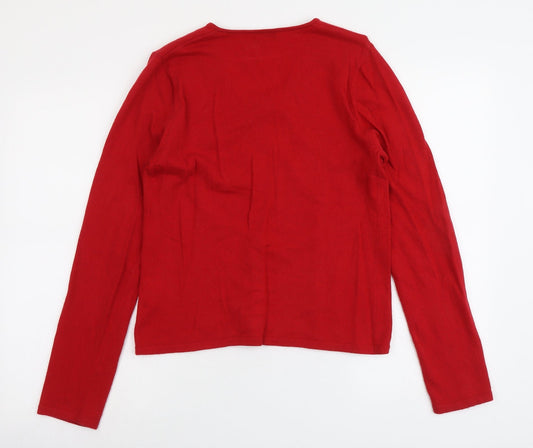 Gerry Weber Womens Red V-Neck Viscose Pullover Jumper Size 12