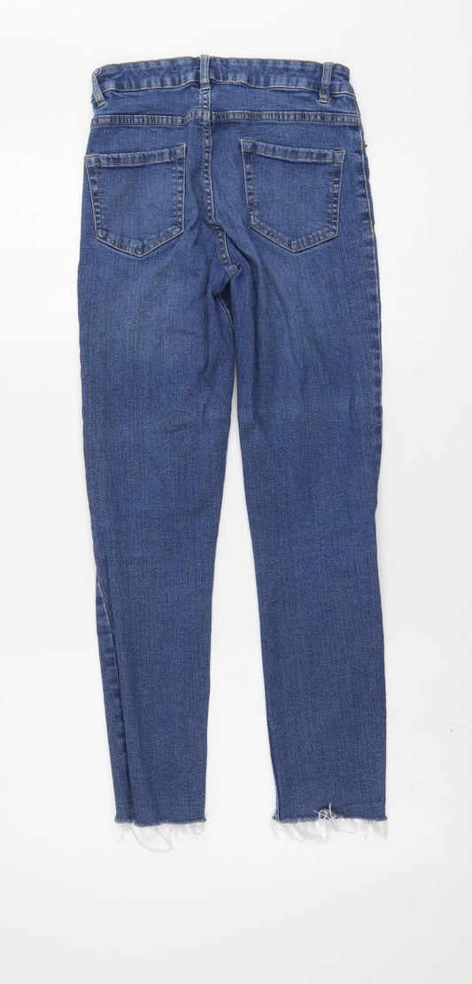 New Look Womens Blue Cotton Skinny Jeans Size 6 L26 in Regular Button