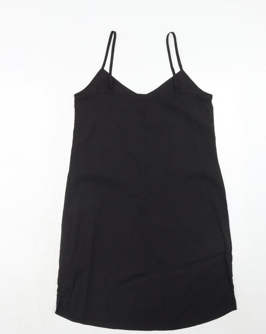 Marks and Spencer Womens Black Polyester Tank Dress Size 8 V-Neck Pullover
