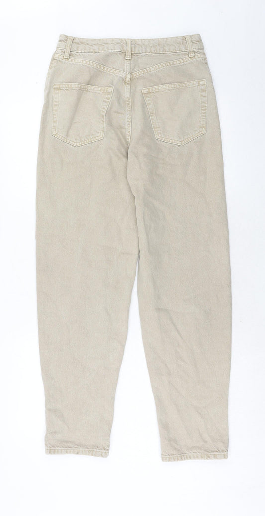 Topshop Womens Beige Cotton Boyfriend Jeans Size 26 in L32 in Regular Button