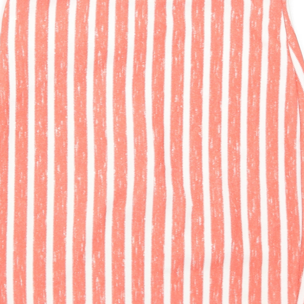PRETTYLITTLETHING Womens Orange Striped Polyester Bandage Skirt Size 10