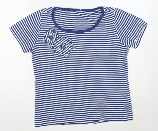 Womens UK Size S Bonmarché Blue Basic T-Shirt