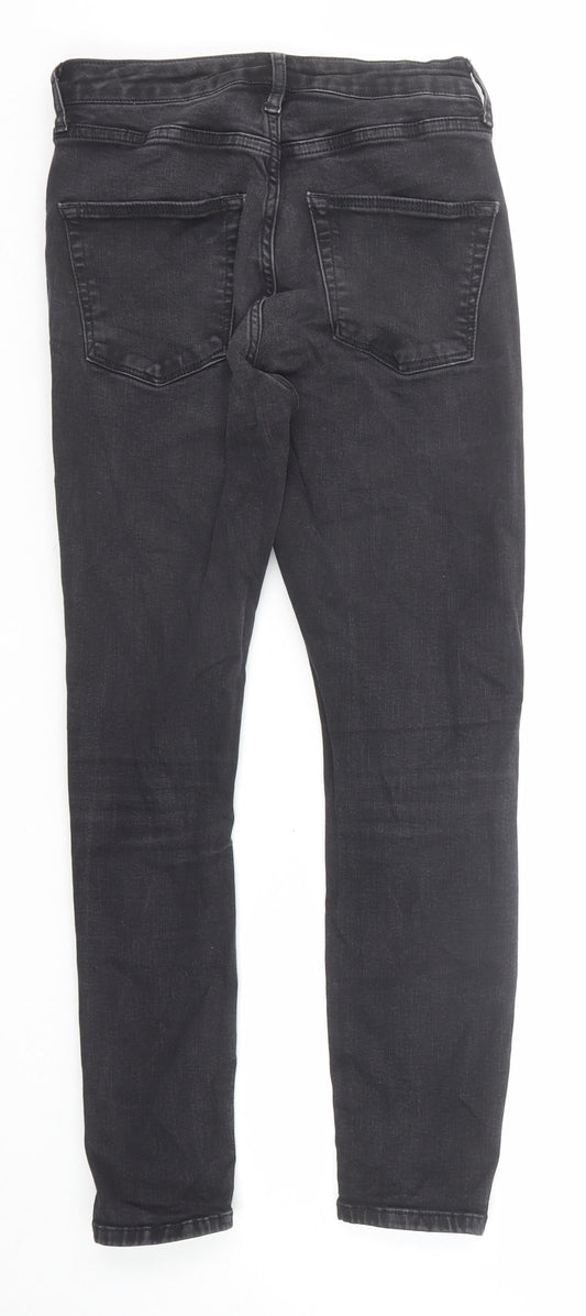 Topshop Womens Grey Cotton Skinny Jeans Size 28 in Regular Zip