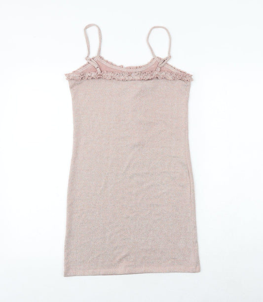 Urban Outfitters Womens Pink Polyester Slip Dress Size M Round Neck Pullover