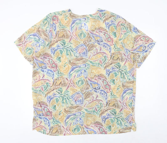 Womens UK Size 16 Debenhams Multicoloured Basic Button-Up